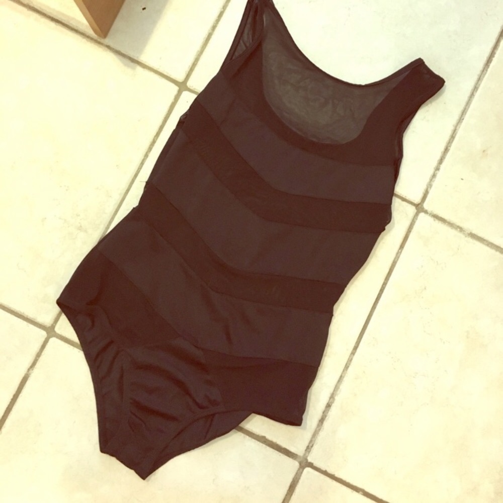 Sheer Mesh Panel Bodysuit/Leotard/One piece